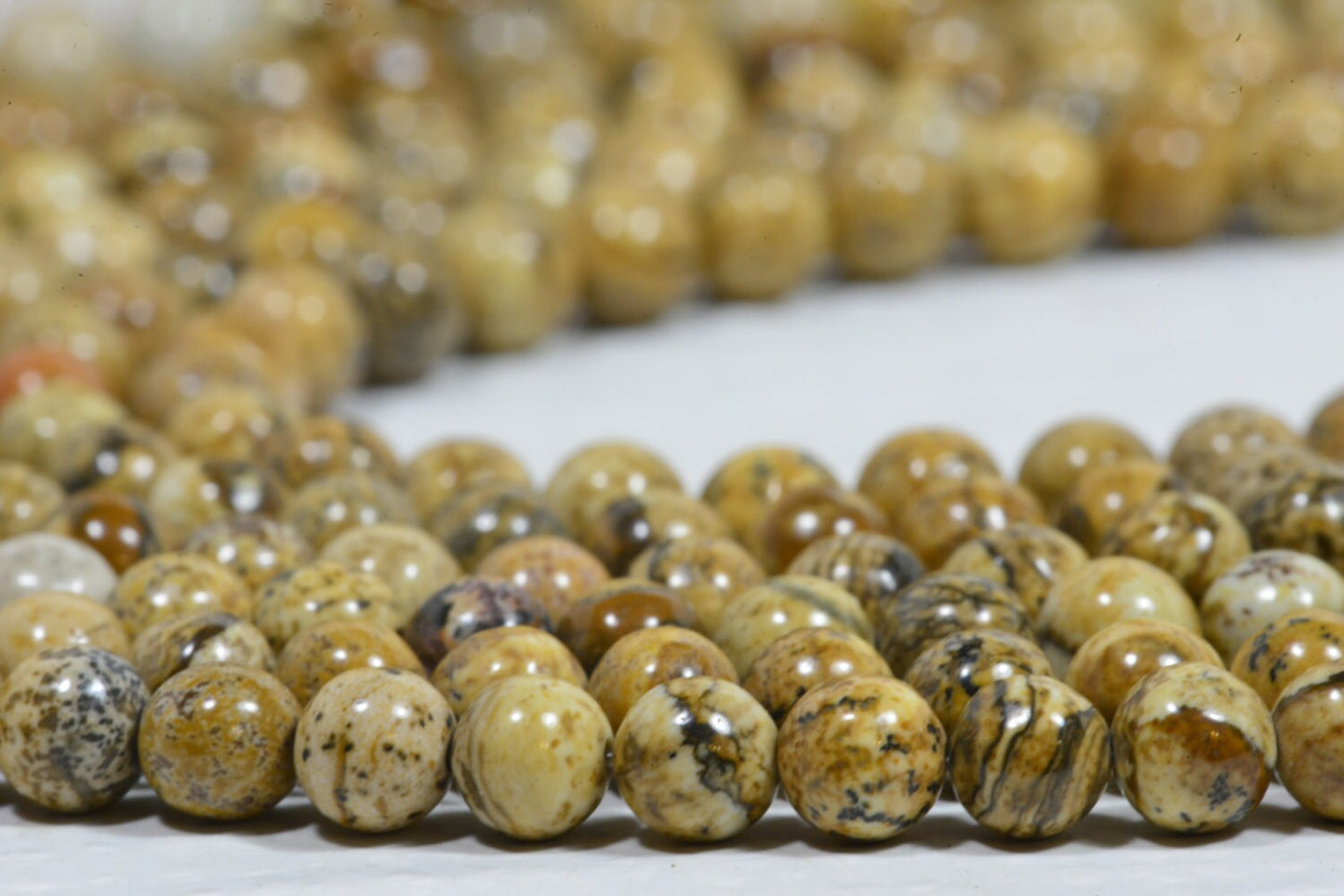 6mm Picture Jasper Round Beads: Natural Gemstone Jewelry Supplies