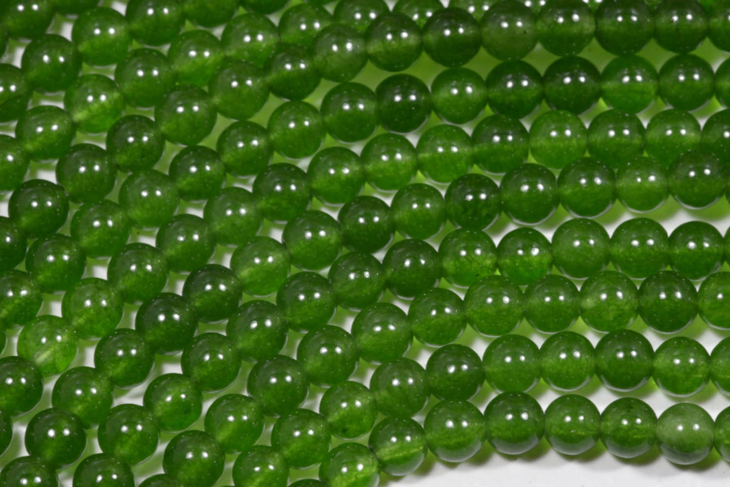 3mm Translucent Green Jade Beads: Natural Gemstone Jewelry Making Supplies