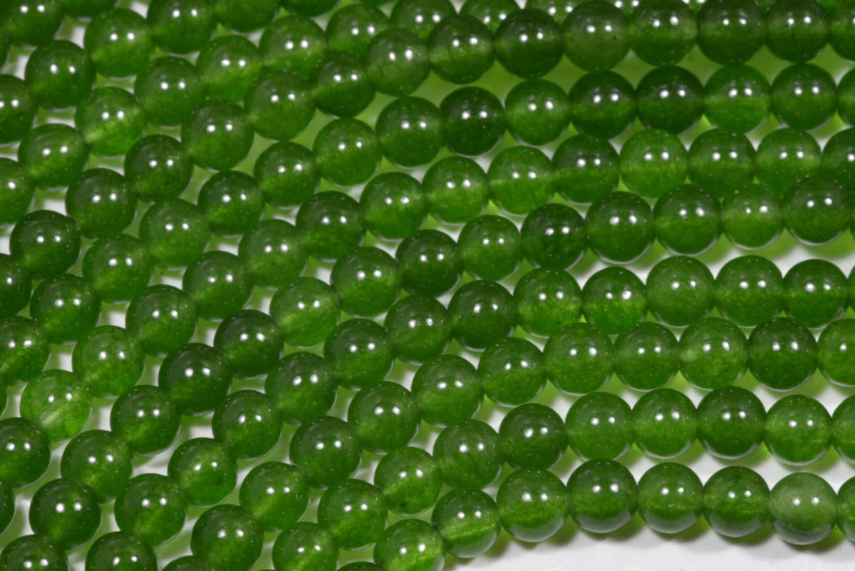 Translucent Green Jade Beads: 4.4mm Gemstone Strand