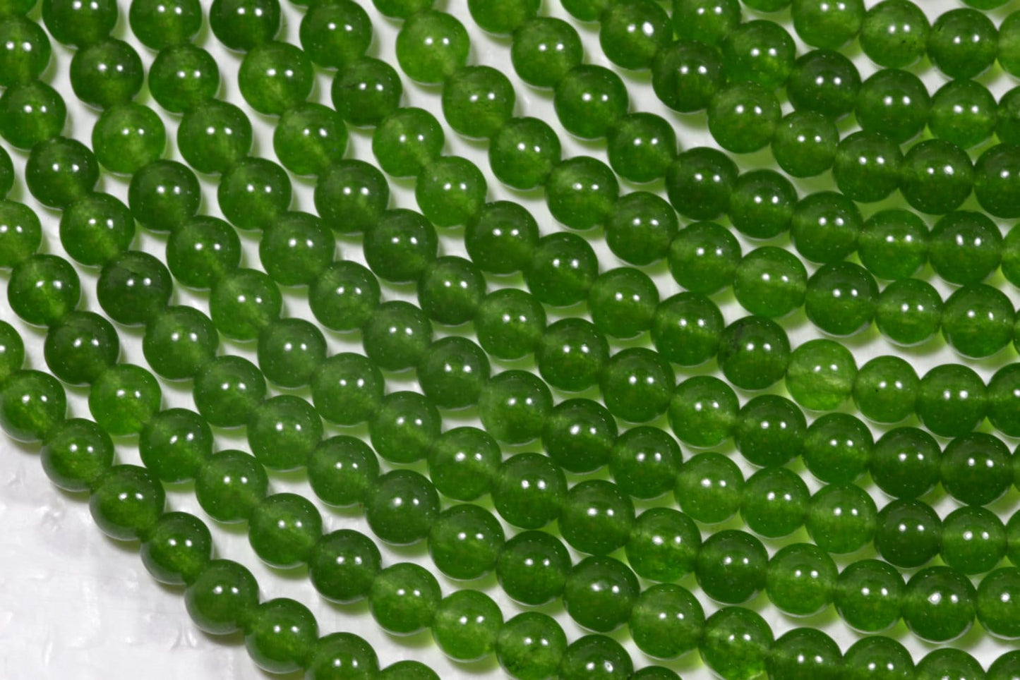 3mm Translucent Green Jade Beads: Natural Gemstone Jewelry Making Supplies