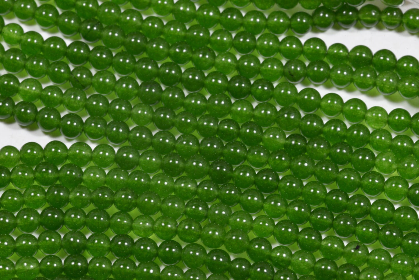 3mm Translucent Green Jade Beads: Natural Gemstone Jewelry Making Supplies