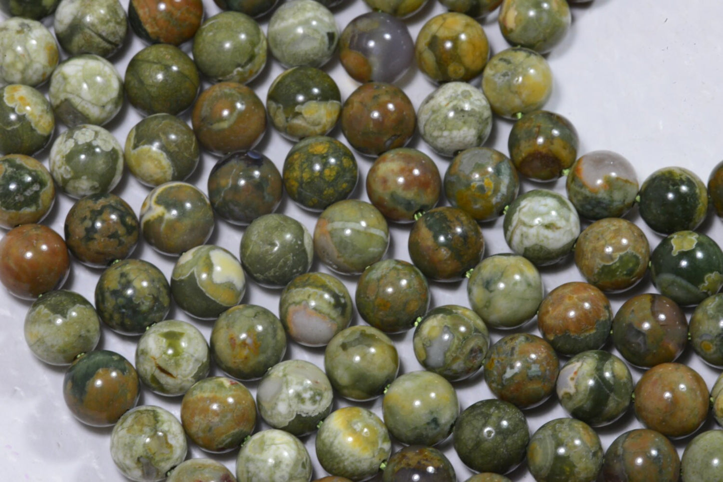 6mm Rainforest Rhyolite Jasper Beads: Natural Gemstone Jewelry Supplies