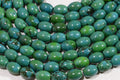 Natural Turquoise Gemstone Beads: Egg Shape, 7 3/4" Strand