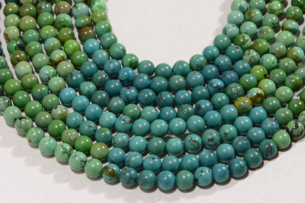 6mm African Jasper Beads: Green Turquoise Style, 16 Inch Strand