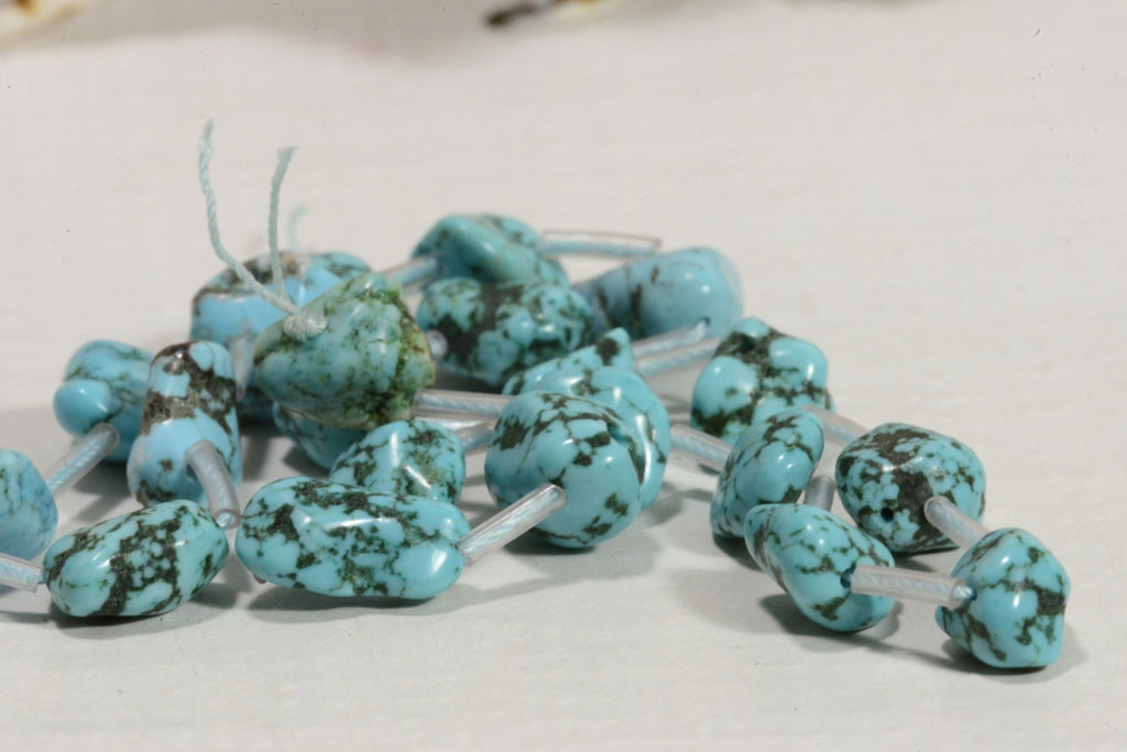 Nuggets Blue Magnesite Beads 7 to 12.9mm  16" Strand  Gemstone Beads Jewelry Making Supplies