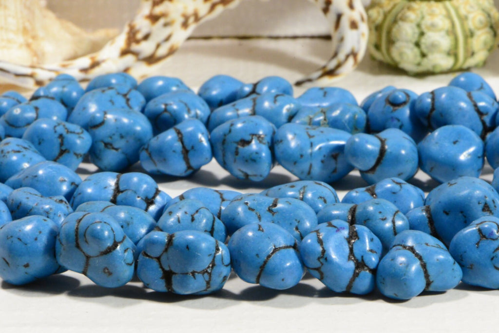 Magnesite Nugget  Beads Gemstone Bead Jewelry Making Supplies12 to 20mm 7 1/2" Strand
