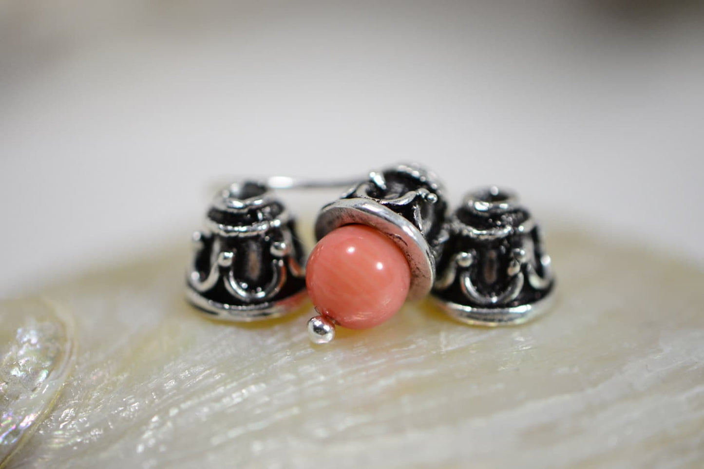 Antique Sterling Silver Bead Caps: 5-6mm Cone Findings (2 Caps)