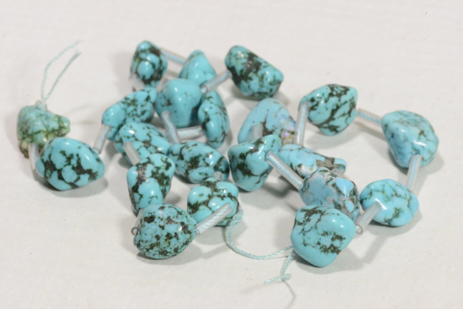 Nuggets Blue Magnesite Beads 7 to 12.9mm  16" Strand  Gemstone Beads Jewelry Making Supplies