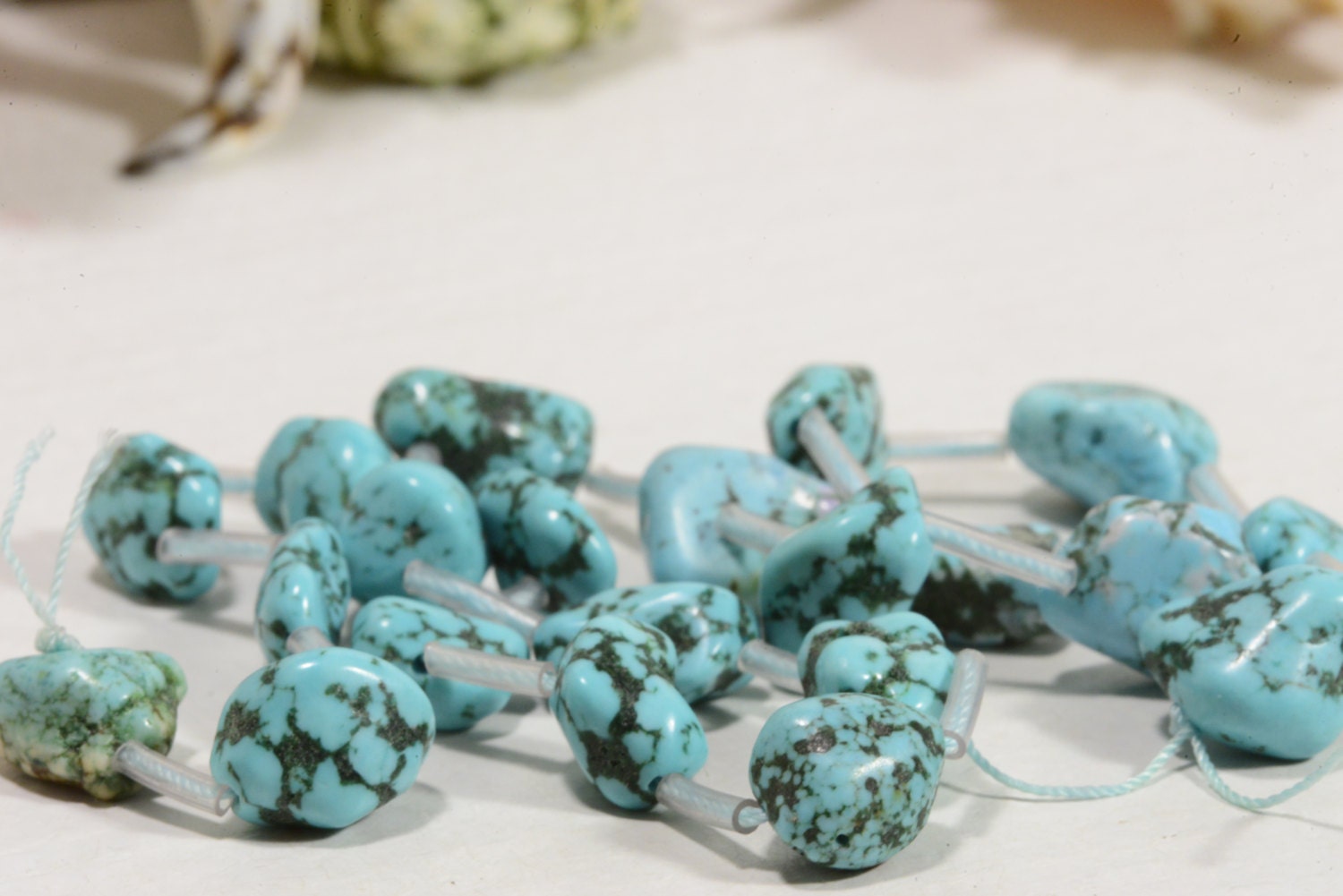 Nuggets Blue Magnesite Beads 7 to 12.9mm  16" Strand  Gemstone Beads Jewelry Making Supplies