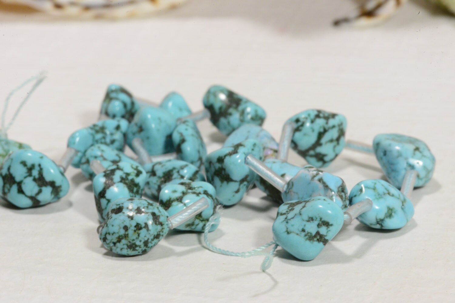 Nuggets Blue Magnesite Beads 7 to 12.9mm  16" Strand  Gemstone Beads Jewelry Making Supplies