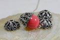 Sterling Silver Bead Caps: Antique Dome Findings (7-8mm, 12 Caps)