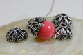 Sterling Silver Bead Caps: Antique Dome Findings (7-8mm, 2pcs)