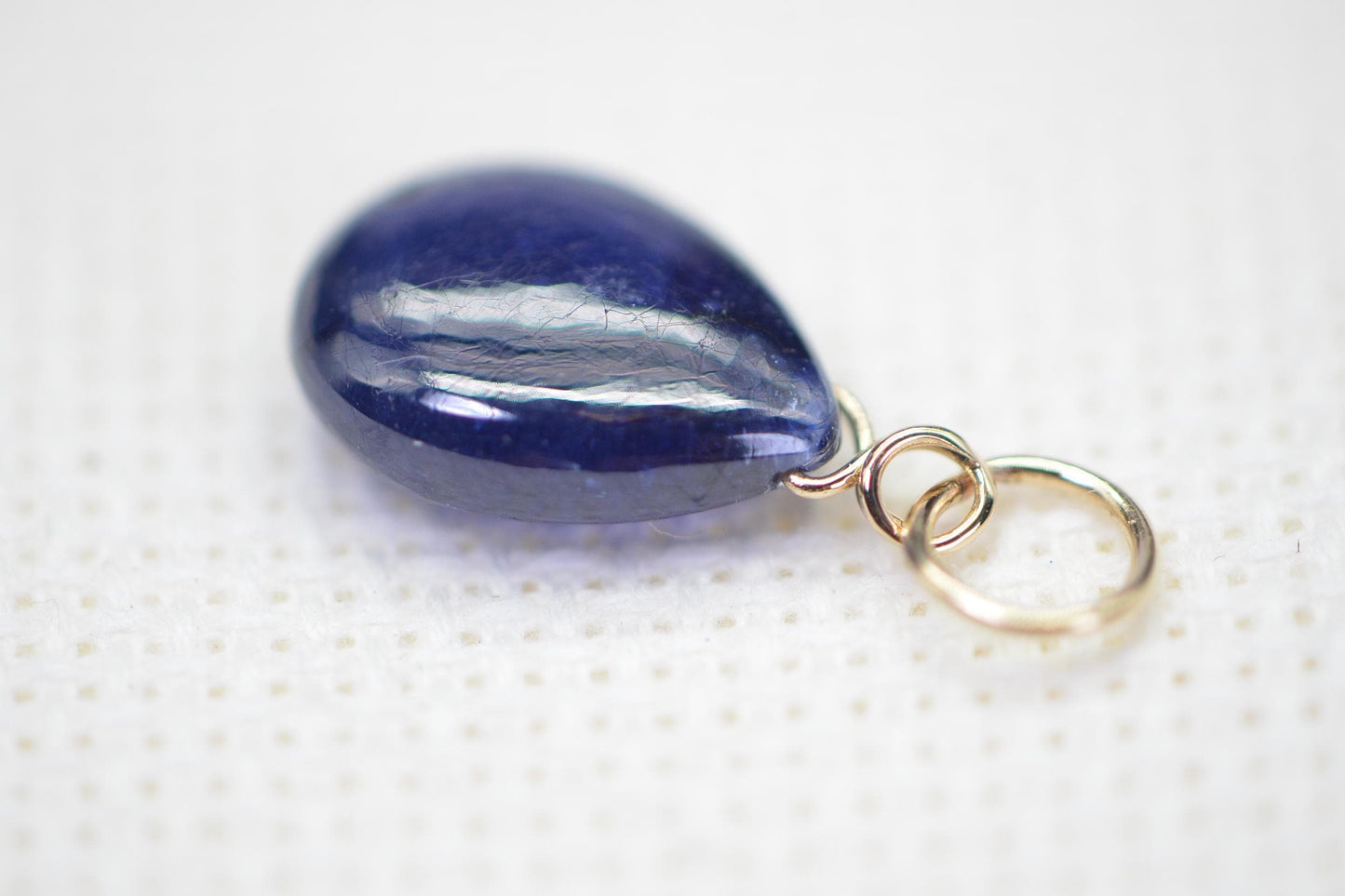 6ct Natural Sapphire 14K Solid Gold Pendant: Wire Wrapped Birthstone Charm