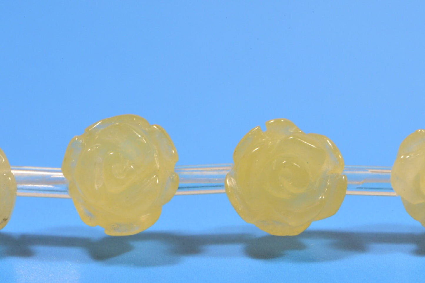 Yellow Jade 8mm 2 Beads Rose Carved Beads Rose Beads Flower Beads Jewelry Making Supplies