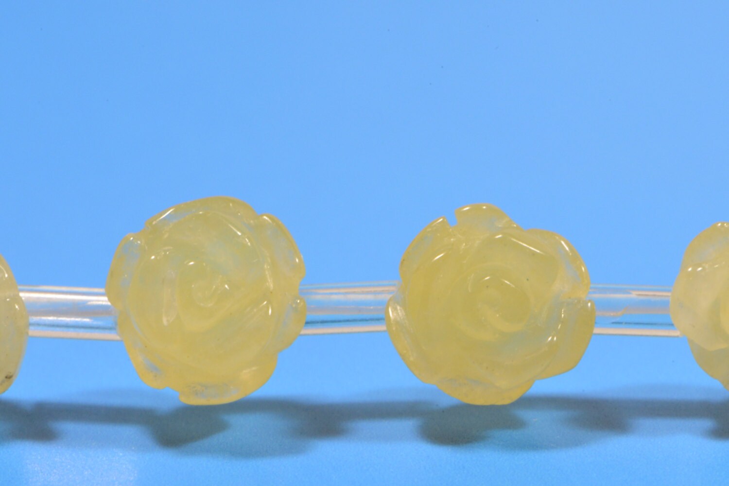 Yellow Jade 8mm 2 Beads Rose Carved Beads Rose Beads Flower Beads Jewelry Making Supplies