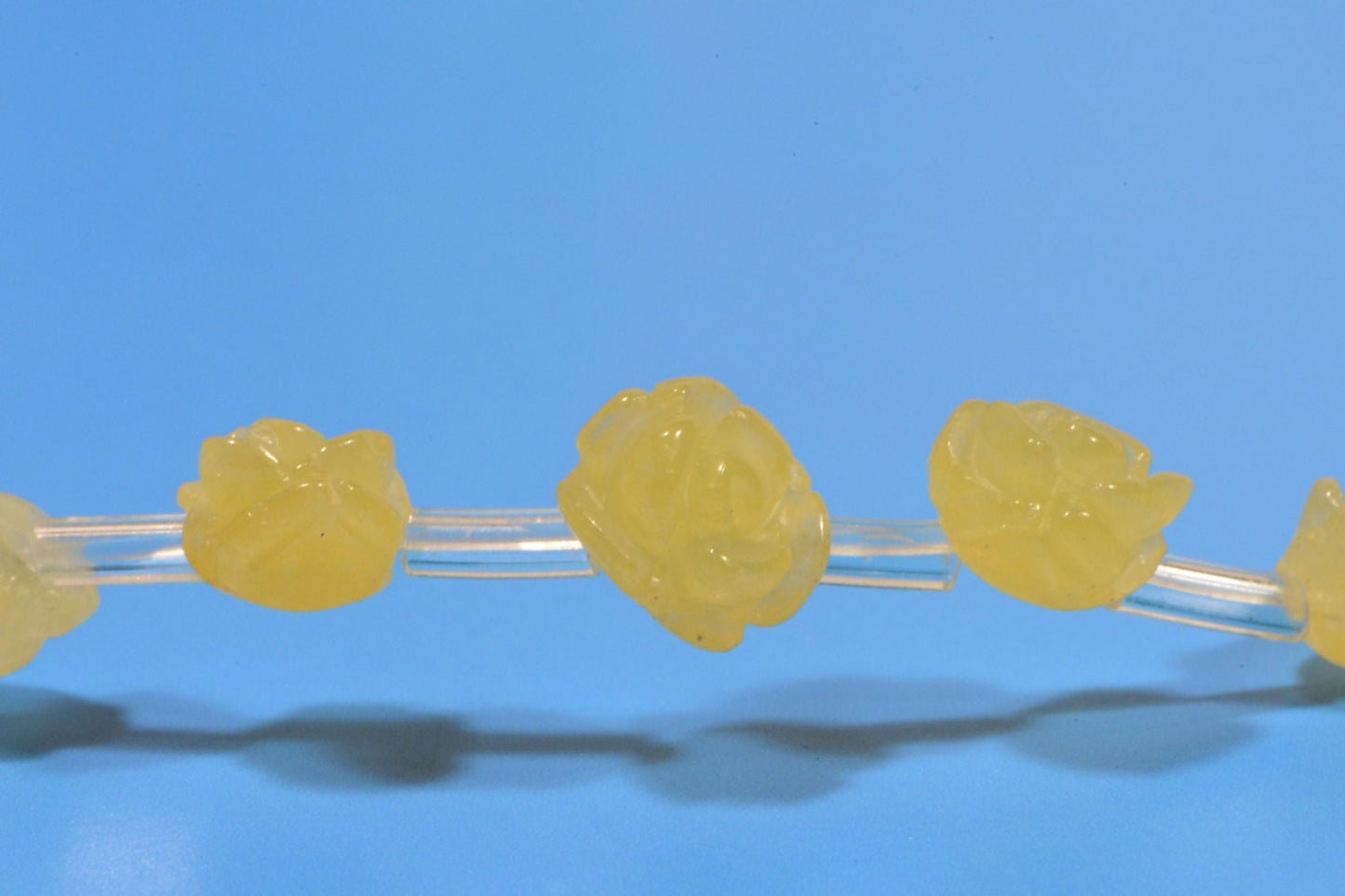 Yellow Jade 8mm 2 Beads Rose Carved Beads Rose Beads Flower Beads Jewelry Making Supplies