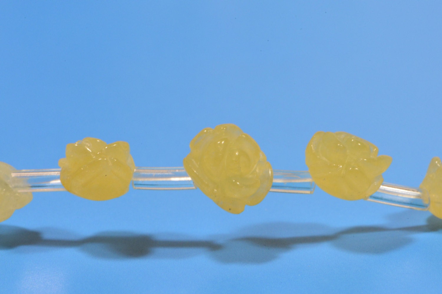 Yellow Jade 8mm 2 Beads Rose Carved Beads Rose Beads Flower Beads Jewelry Making Supplies