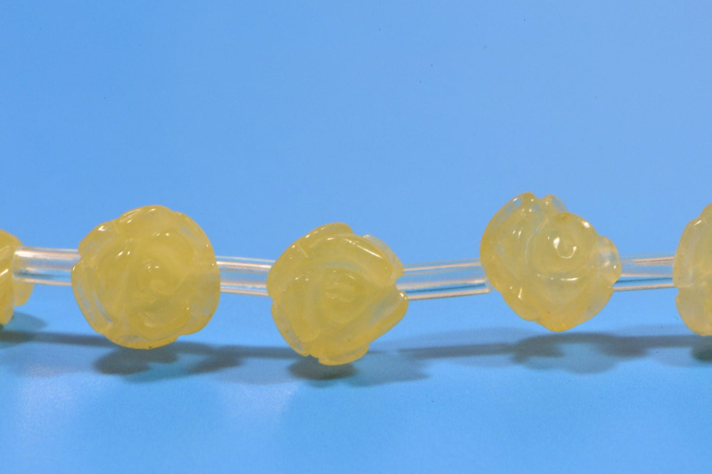 Yellow Jade 8mm 2 Beads Rose Carved Beads Rose Beads Flower Beads Jewelry Making Supplies