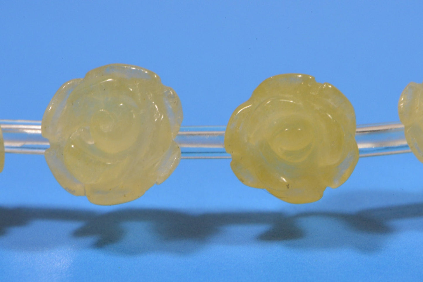 Yellow Jade 8mm 2 Beads Rose Carved Beads Rose Beads Flower Beads Jewelry Making Supplies