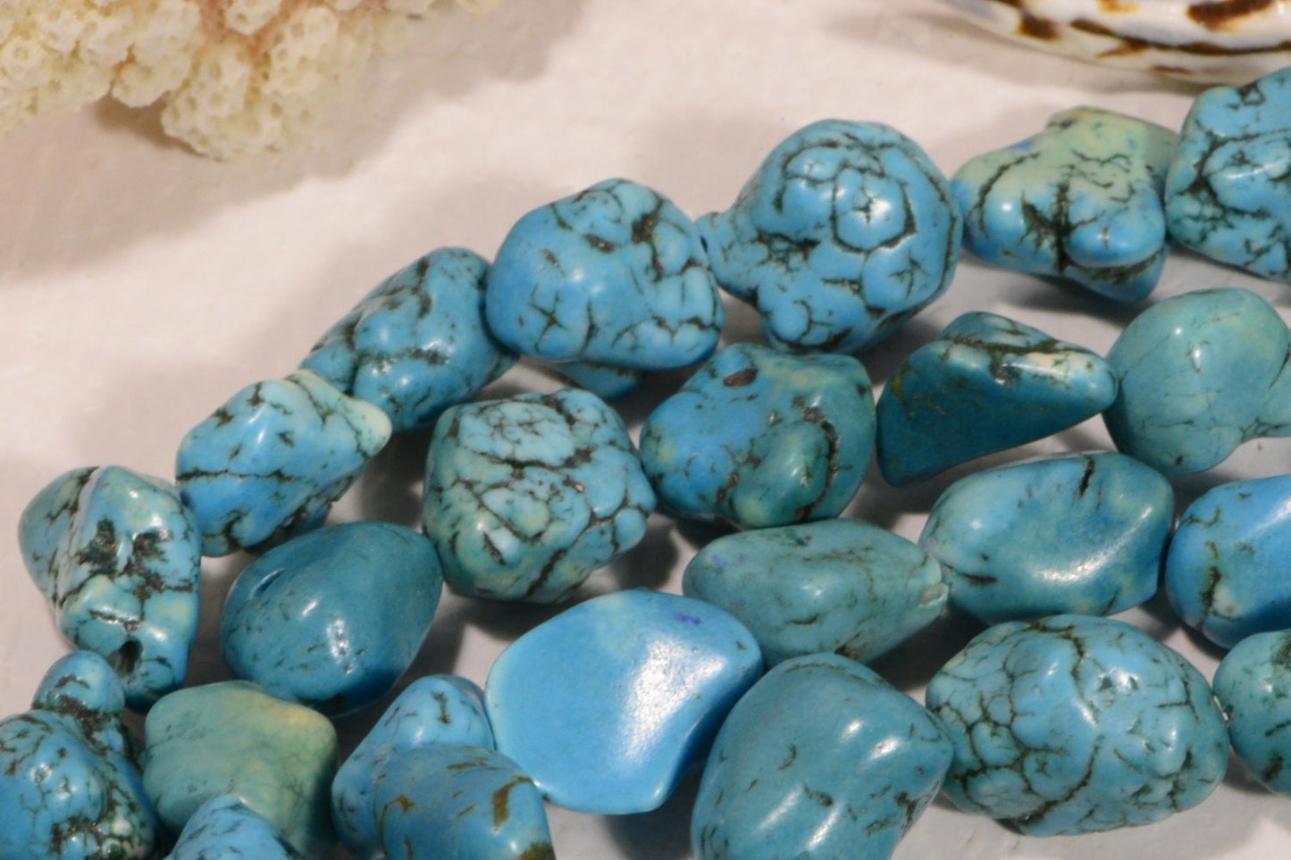 Magnesite 10 to 15mm 7 1/2" Strand Gemstone Bead Jewelry Making Supplies
