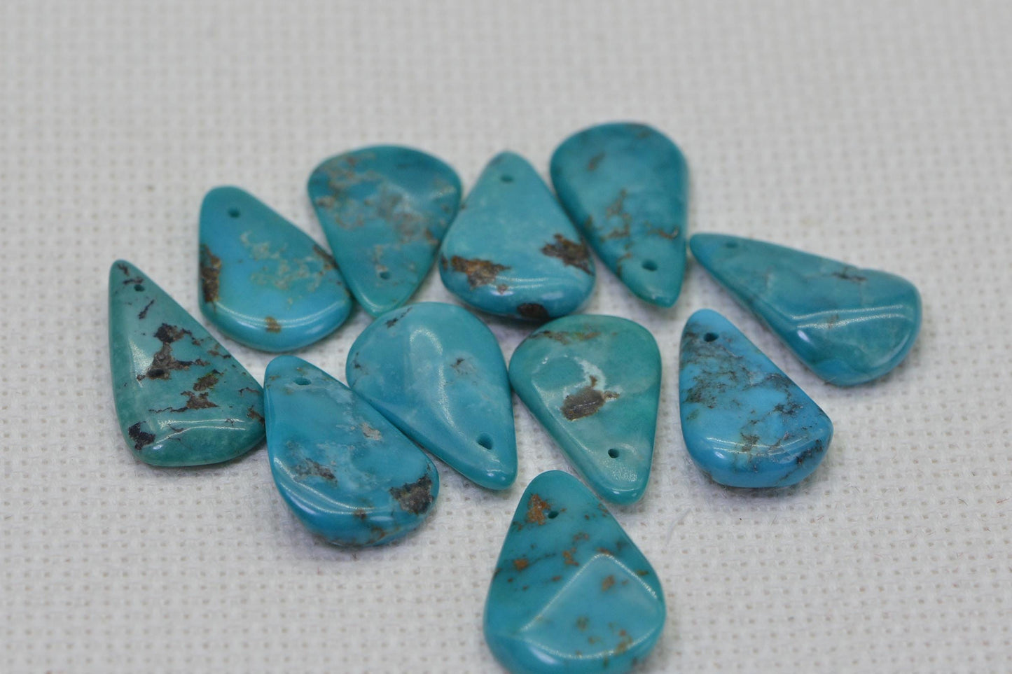 Flat Teardrops Beads Green Turquoise Natural Gemstone Bead Kingman  Beads Jewelry Making 56ct
