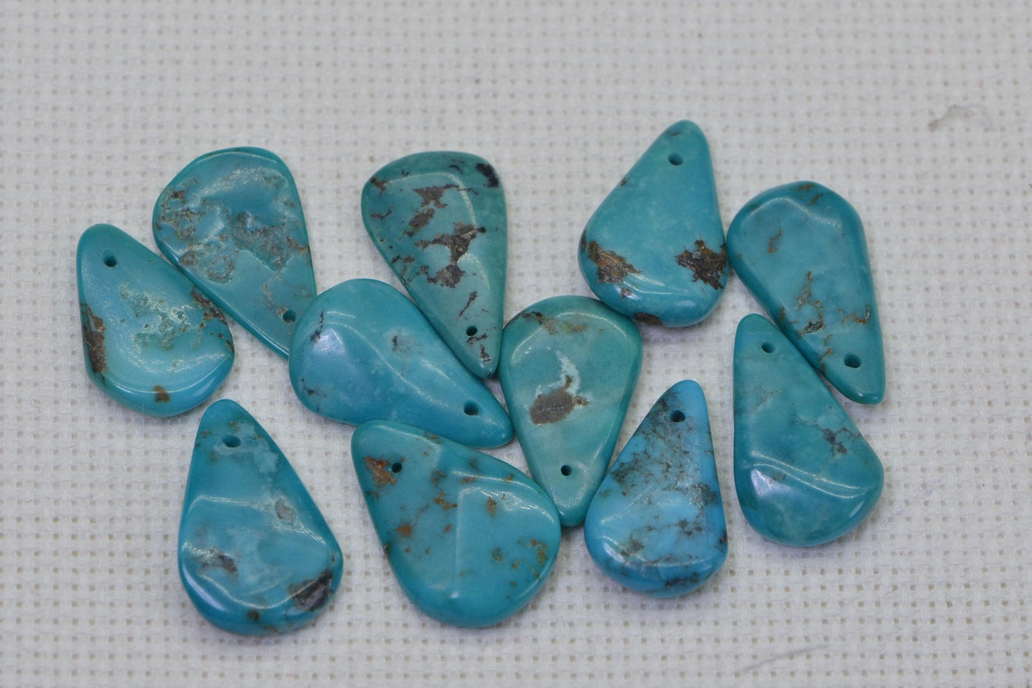 Flat Teardrops Beads Green Turquoise Natural Gemstone Bead Kingman  Beads Jewelry Making 56ct