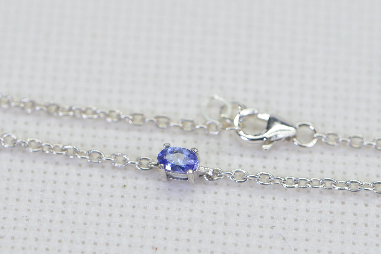 Emerald Sterling Silver Bracelet Anklet: Delicate Gemstone Chain