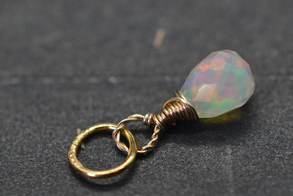 Ethiopian Welo Opal Pendant: 14K Gold Filled Birthstone Charm