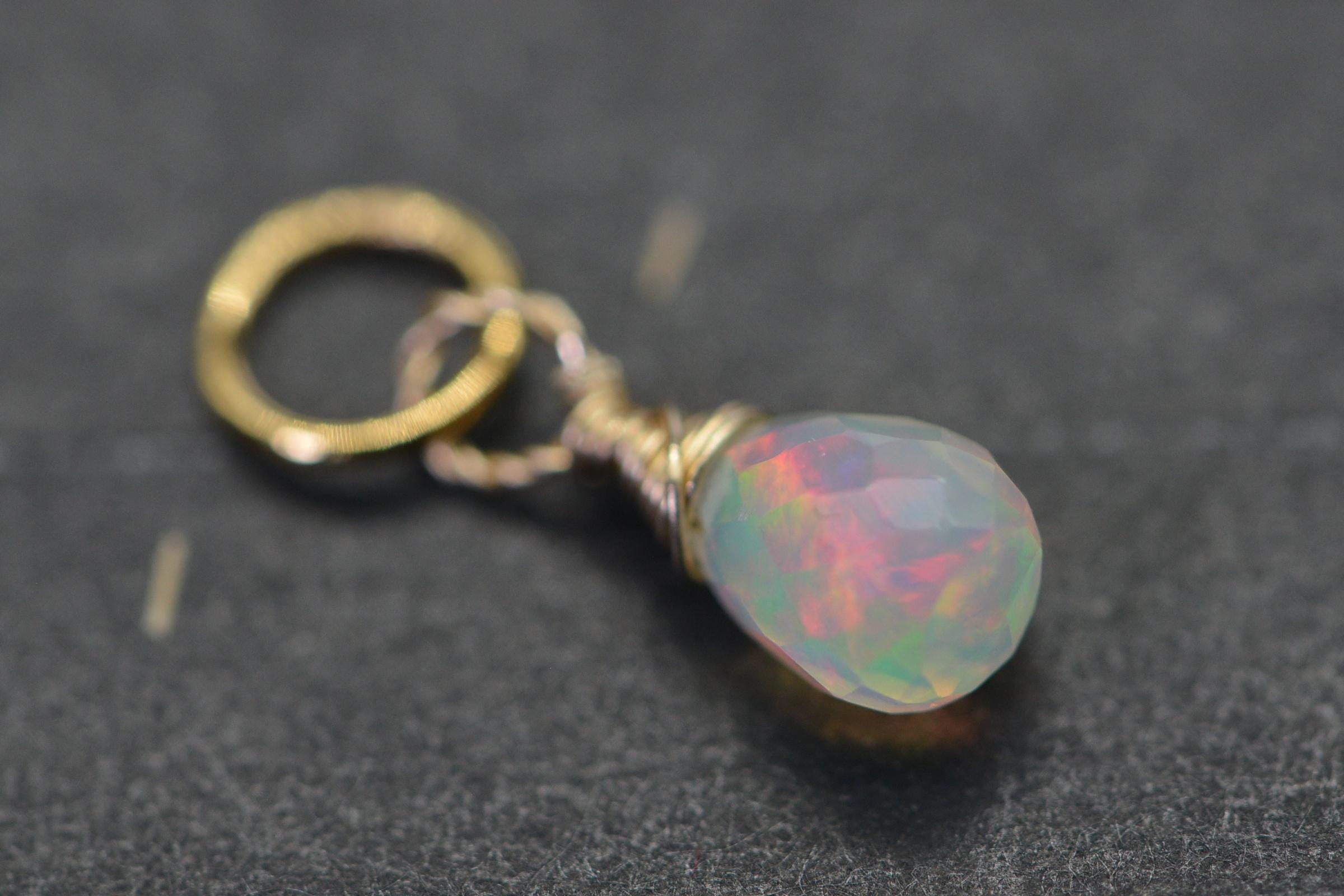 Ethiopian Welo Opal Pendant: 14K Gold Filled Birthstone Charm