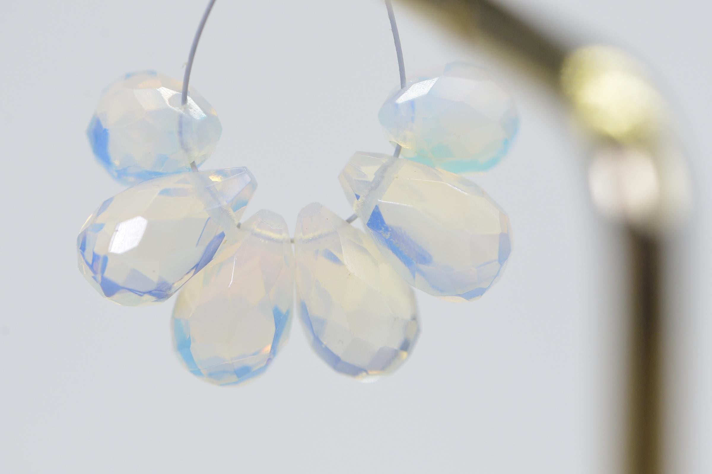 Opalite Crystal Faceted Teardrop Beads Gemstone Beads Jewelry Making Supplies