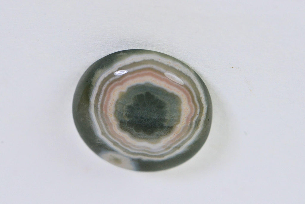 Natural Ocean Jasper Cabochon: Round Gemstone, 16x5.6mm