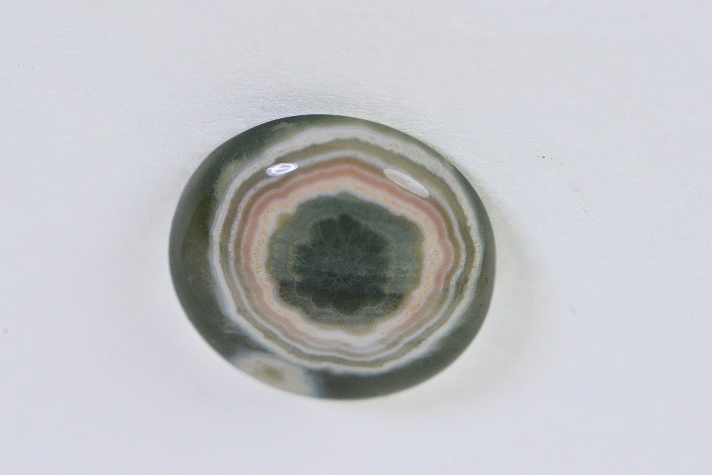Natural Ocean Jasper Cabochon: Round Gemstone, 16x5.6mm