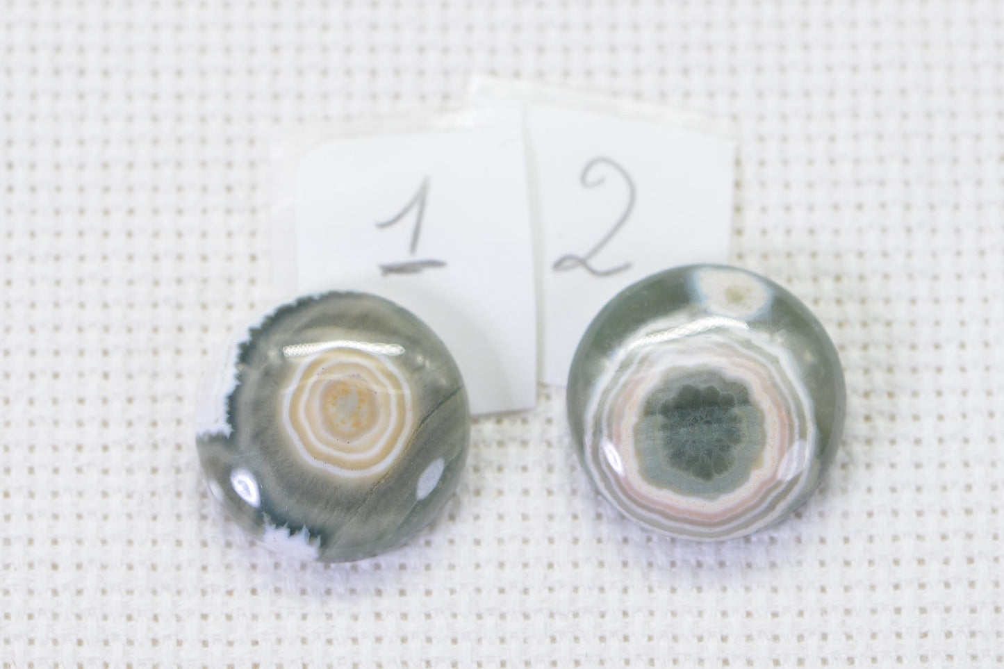Natural Ocean Jasper Cabochon: Round Gemstone, 16x5.6mm