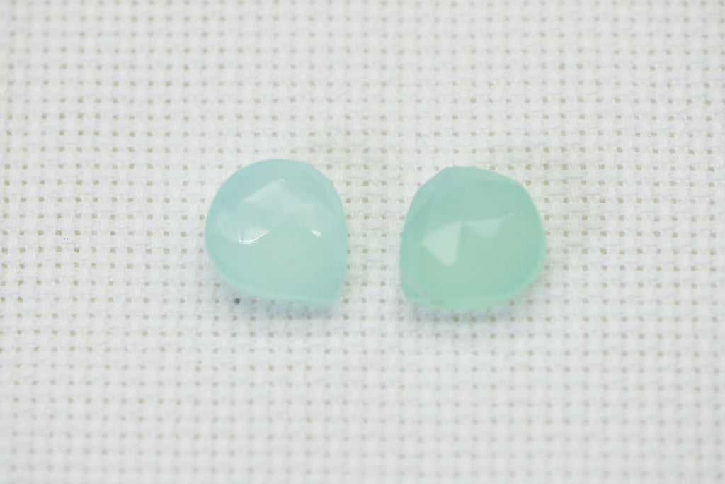 Chalcedony  Faceted Teardrop Beads Natural Gemstone Beads Jewelry Making Supplies