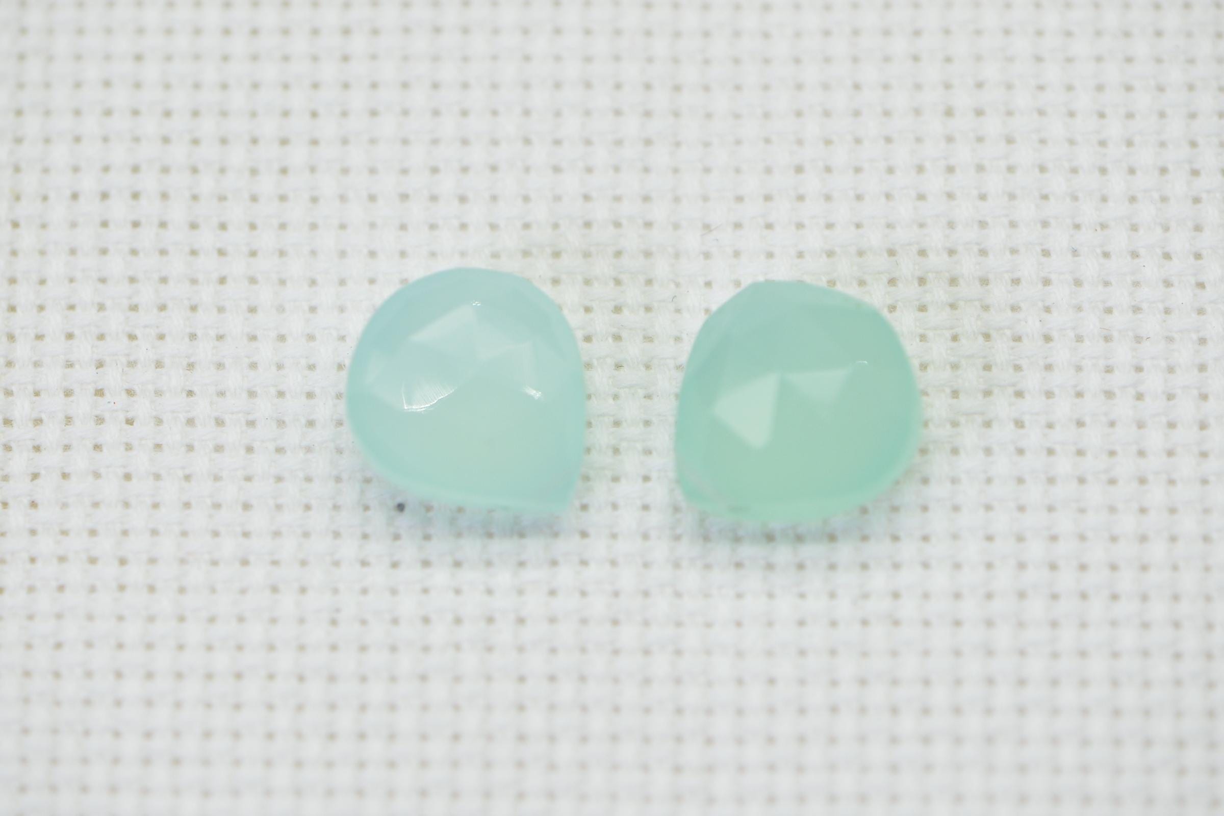 Chalcedony  Faceted Teardrop Beads Natural Gemstone Beads Jewelry Making Supplies