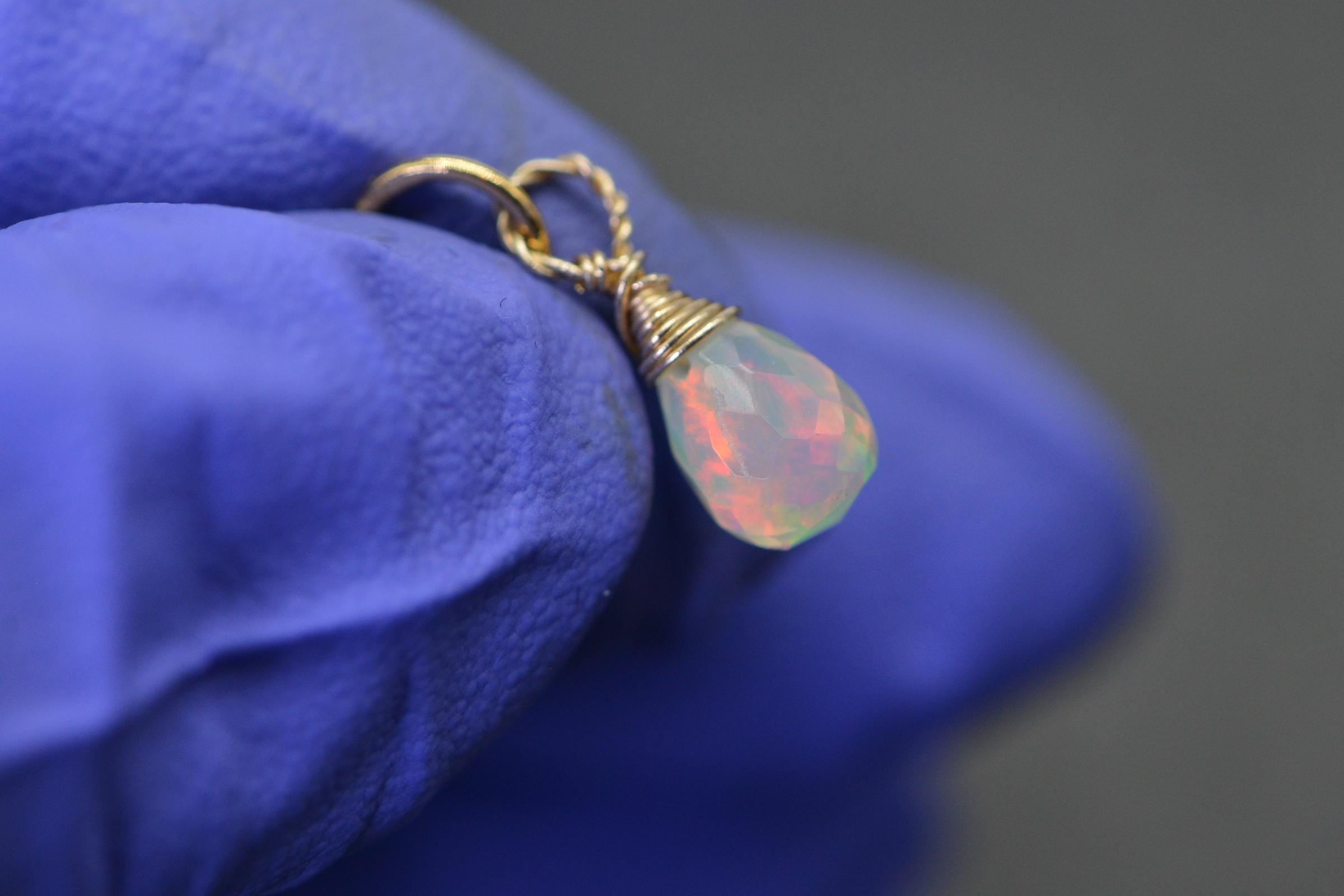 Ethiopian Welo Opal Pendant: 14K Gold Filled Birthstone Charm