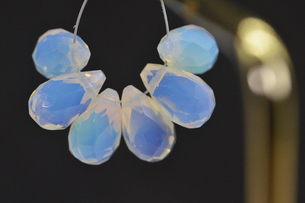 Opalite Crystal Faceted Teardrop Beads Gemstone Beads Jewelry Making Supplies