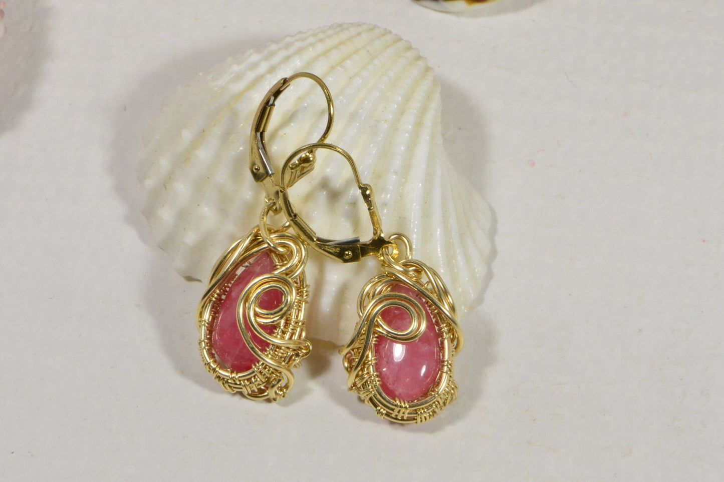 Rhodochrosite Pendant, 14K Gold Filled Wire Wrapped Gemstone Necklace