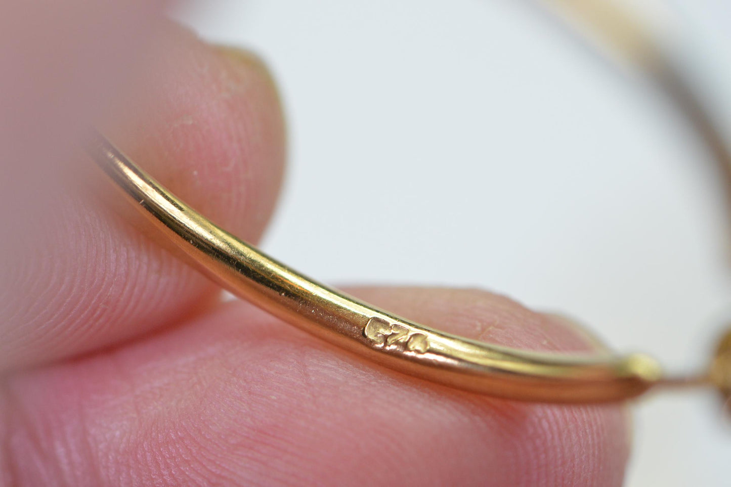 Vintage 24K Gold Over Sterling Silver Hoop Earrings - 1.5 Inch