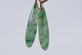 Natural Forest Green Jade Teardrop Matched Pair For Earrings Long Drop Gemstone Smooth Finished