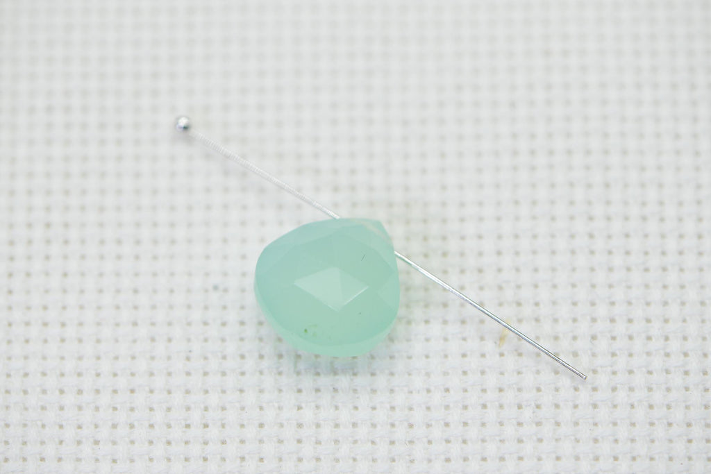 Chalcedony  Faceted Teardrop Beads Natural Gemstone Beads Jewelry Making Supplies