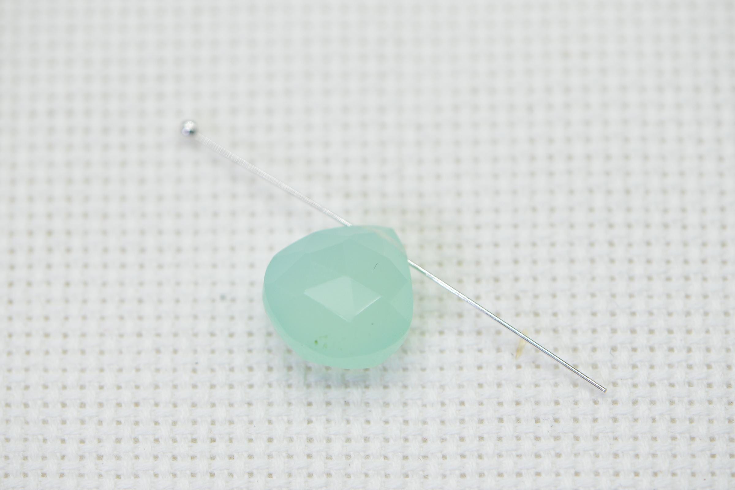 Chalcedony  Faceted Teardrop Beads Natural Gemstone Beads Jewelry Making Supplies