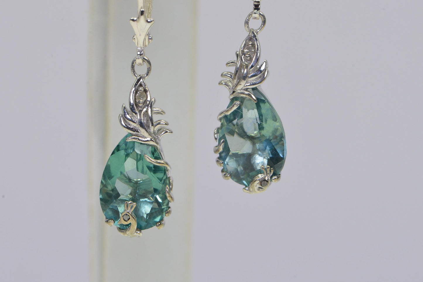 Black Tourmaline Teardrop Earrings: 14K Gold Vermeil Dangle Earrings