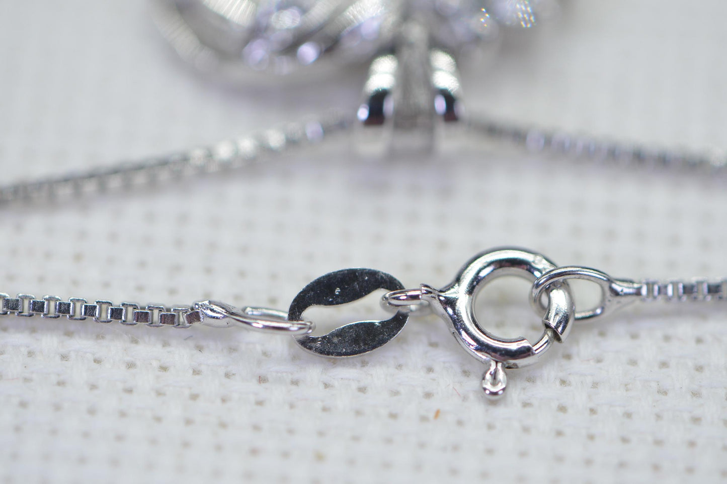CZ Heart Pendant: 14K White Gold Over Sterling Silver