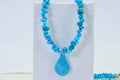 Genuine Arizona Sleeping Beauty Turquoise Small Nugget & Teardrop Necklace Choker Sterling Silver