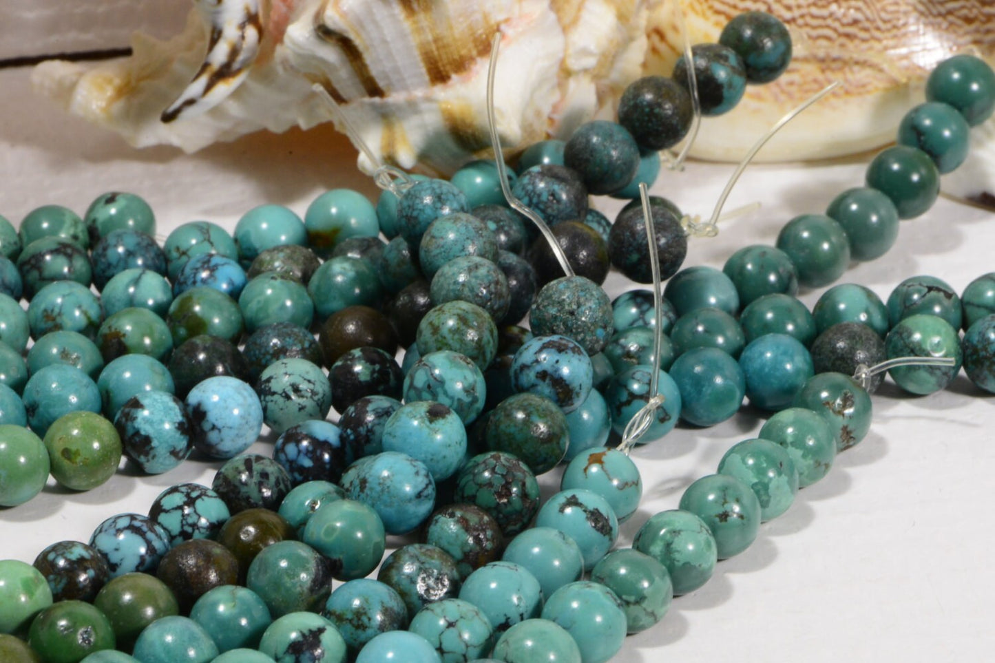 8mm African Turquoise Jasper Beads: Round Gemstone Strand
