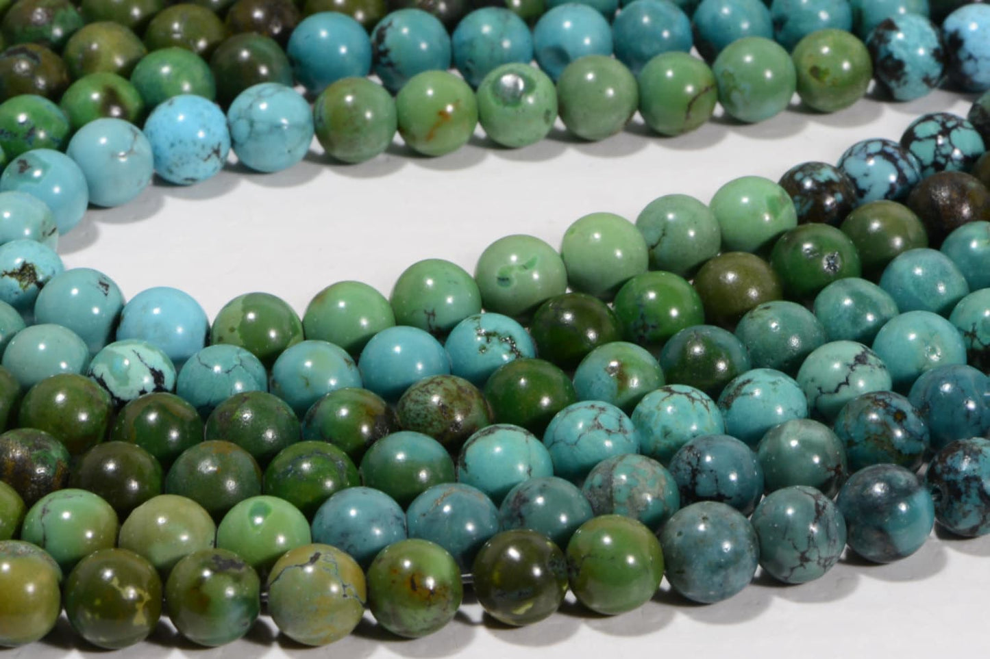 8mm African Turquoise Jasper Beads: Round Gemstone Strand