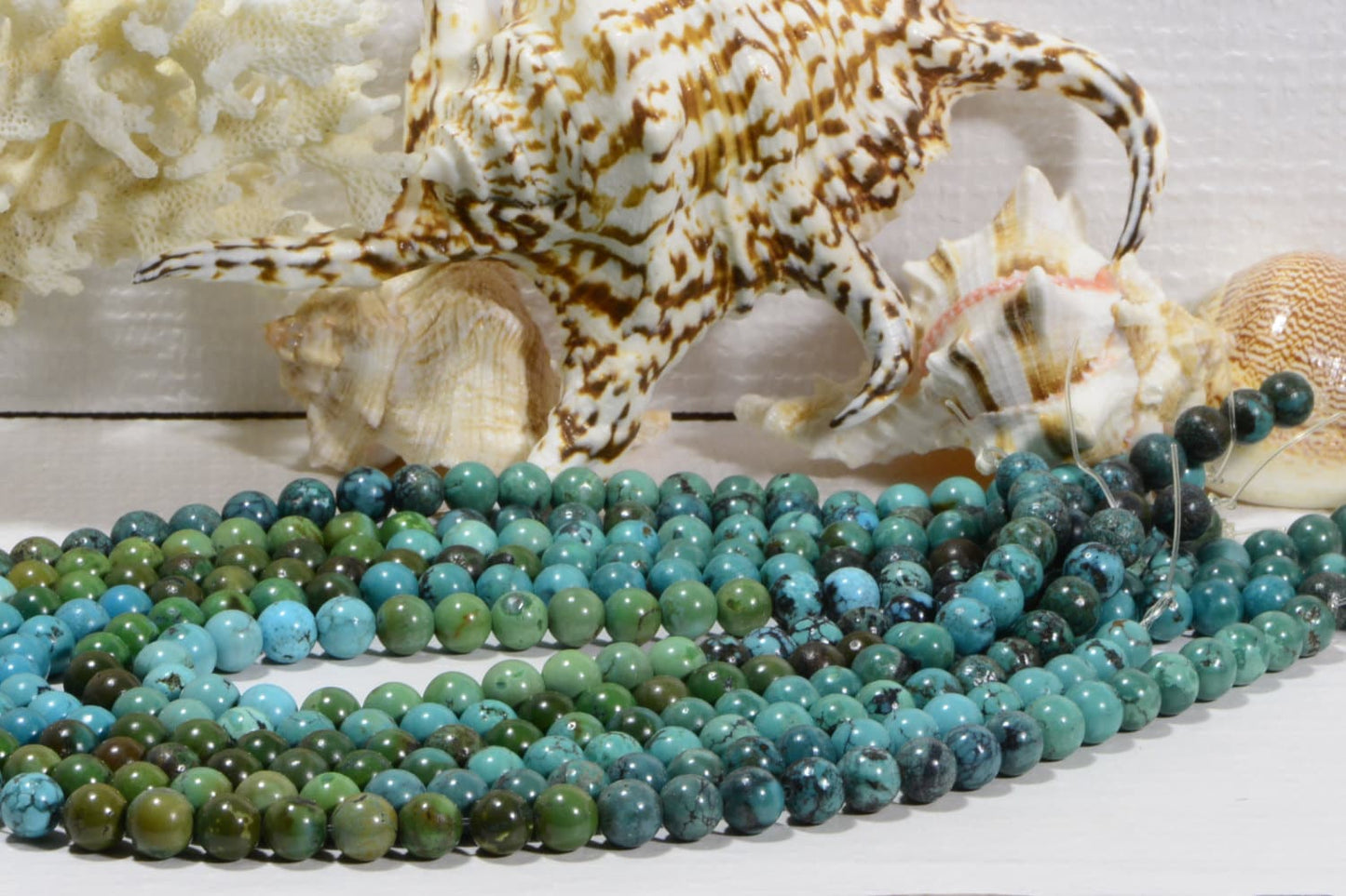 8mm African Turquoise Jasper Beads: Round Gemstone Strand