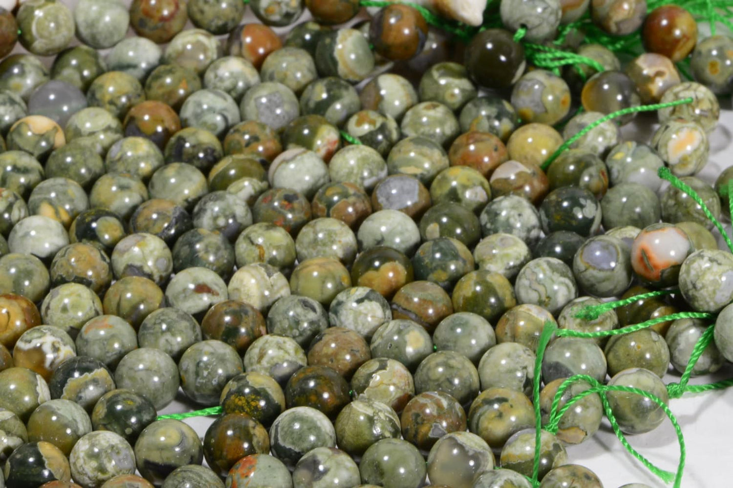 8mm Rhyolite Jasper Round Beads Natural Gemstone Loose Beads Full Strand