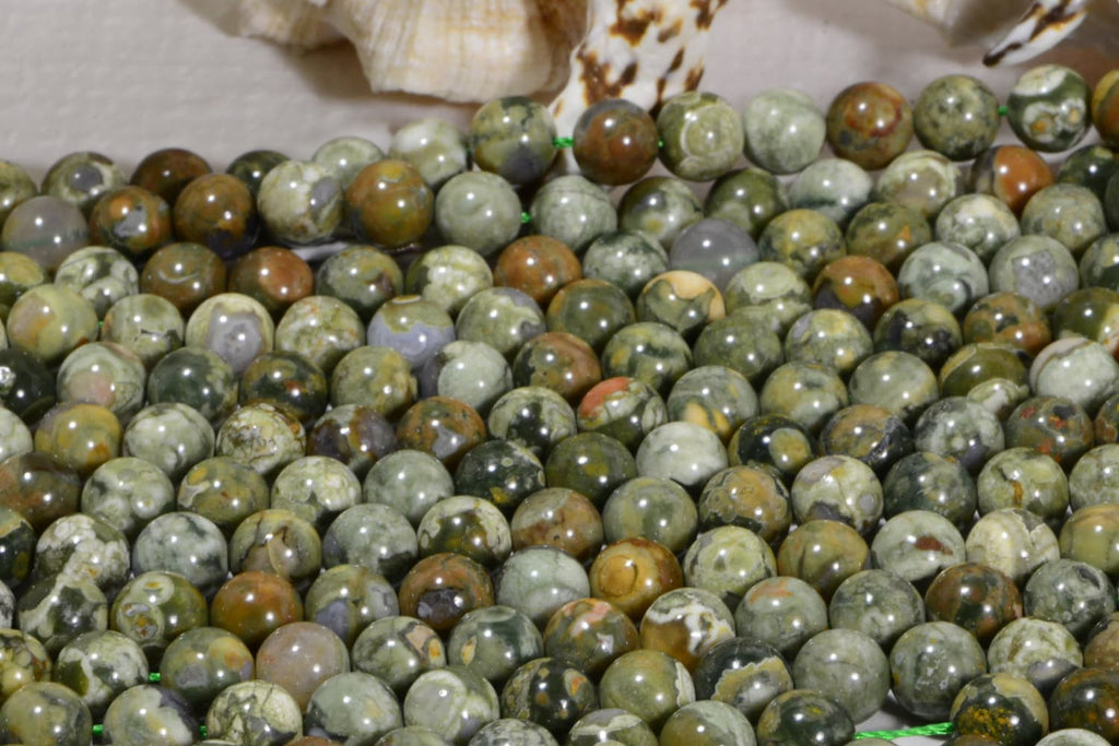 8mm Rhyolite Jasper Round Beads Natural Gemstone Loose Beads Full Strand